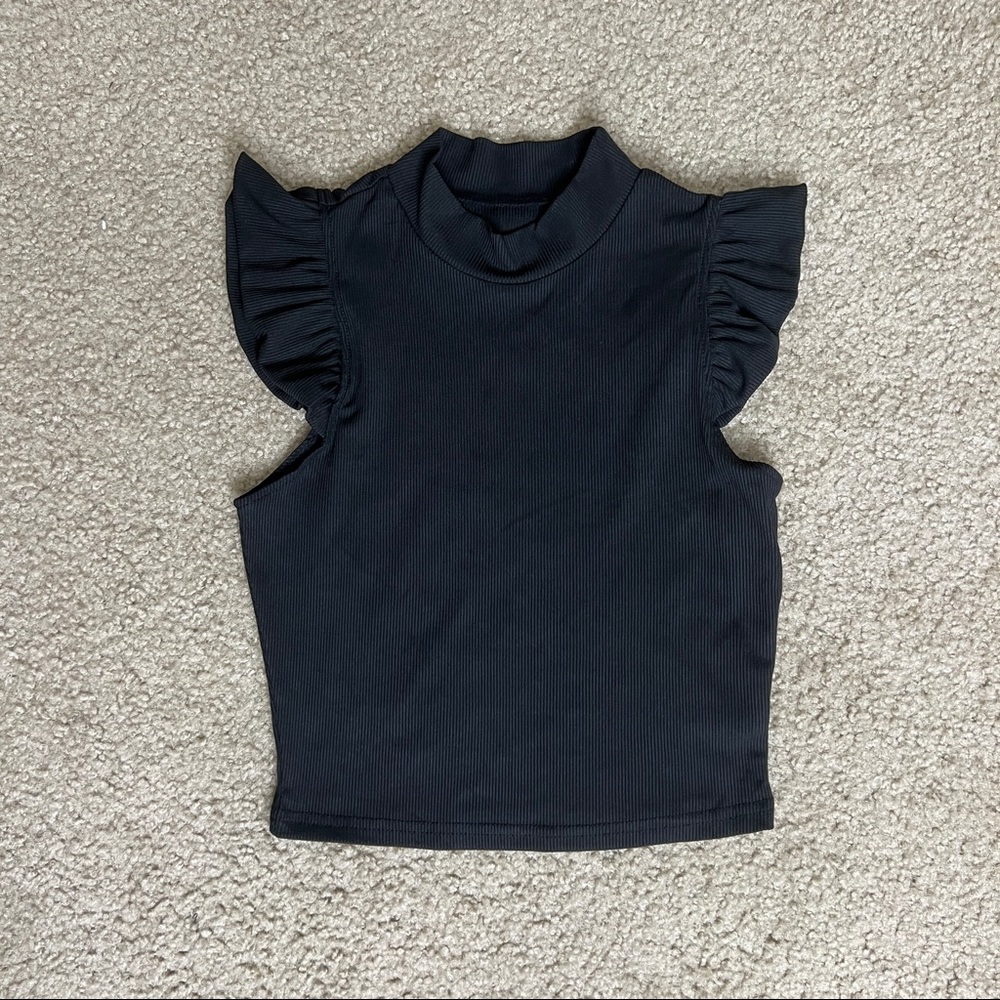 Ruffle Hem Cropped Top